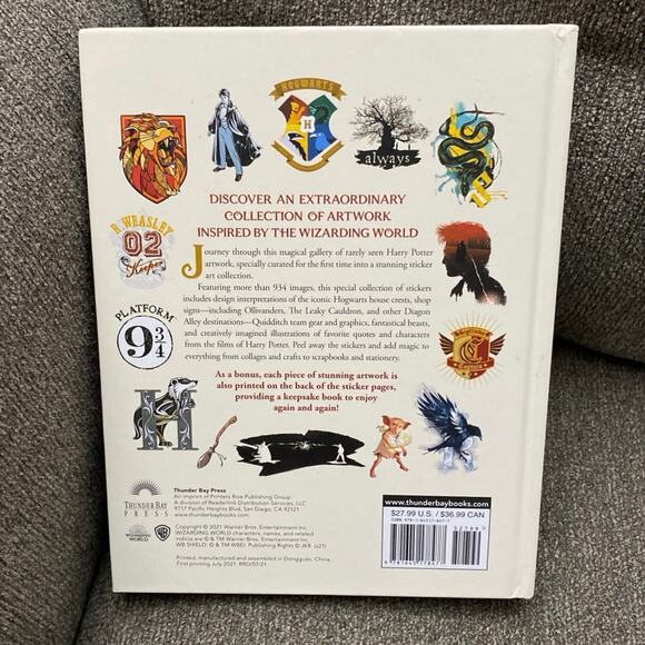 Harry Potter World of Stickers Hardback Book Hardcover Art From Wizarding World - Picture 3 of 14